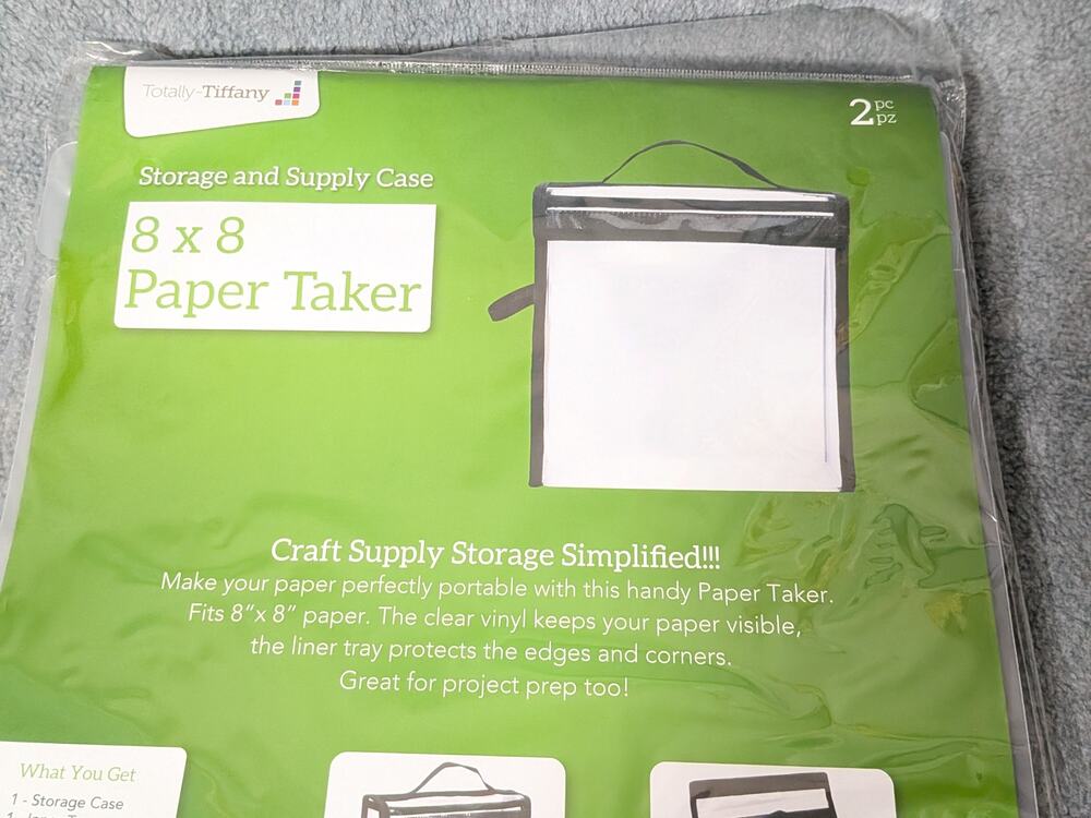 TOTALLY TIFFANY 8x8 Paper Taker Craft Storage Clear Vinyl Case NEW Sealed 2pc